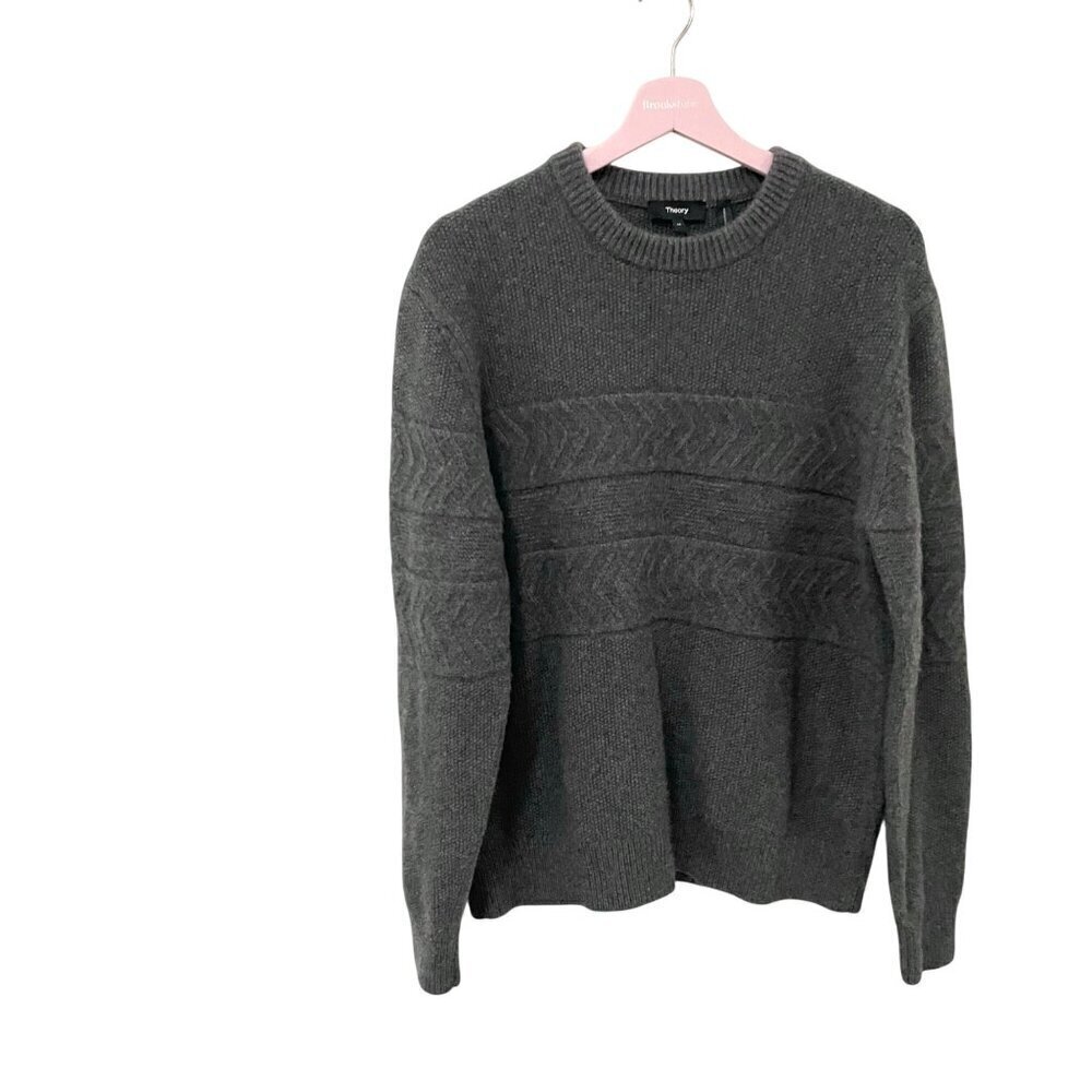 Theory Jimmy Wool Cashmere Sweater In Pestle Grey Size M